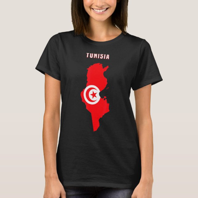 Tunesier Flag Inside Map Of Tuna Tee (Vorderseite)