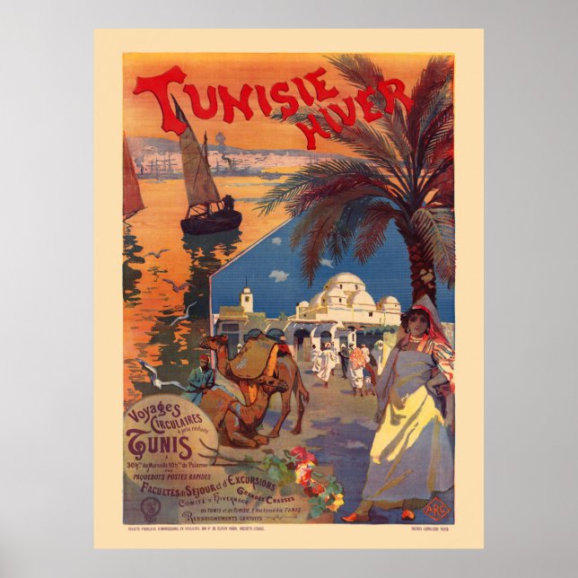 Tunesier Hiver Tunesien Vintage Poster 1899 (Vorne)