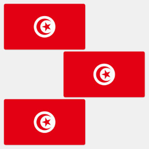 Tunesische Flagge Etiketten