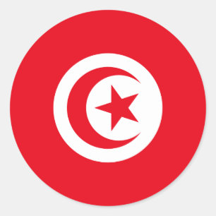 Tunesische Flagge, Flagge Tunesiens Runder Aufkleber