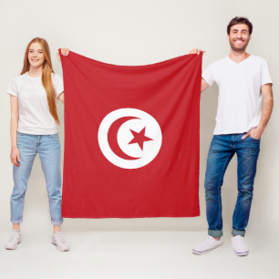 Tunesische Flagge Fleecedecke