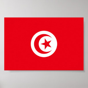 Tunesische Flagge Poster
