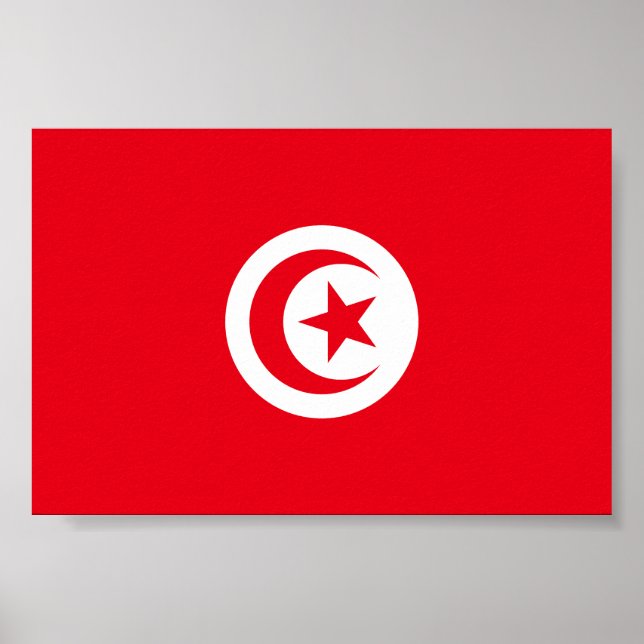 Tunesische Flagge Poster (Vorne)