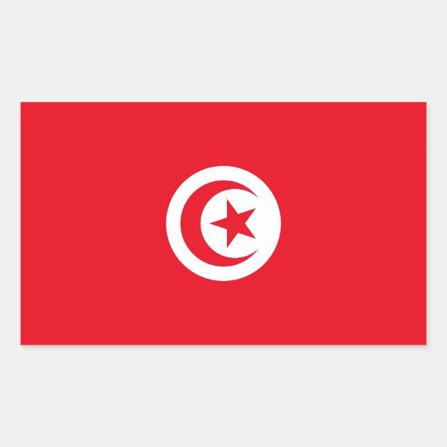 Tunesische Flagge Rechteckiger Aufkleber (Vorderseite)