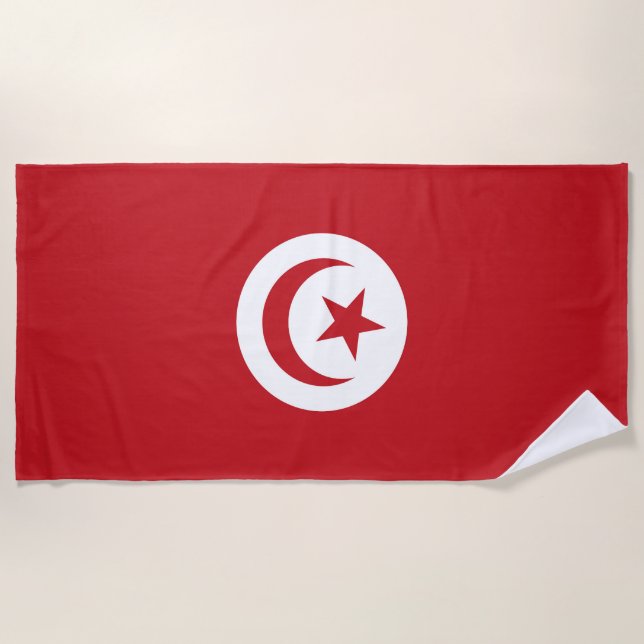 Tunesische Flagge Strandtuch (Vorderseite)