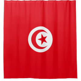 Tunesische Flagge (Tunesien) (Islamischer Halbmond Duschvorhang