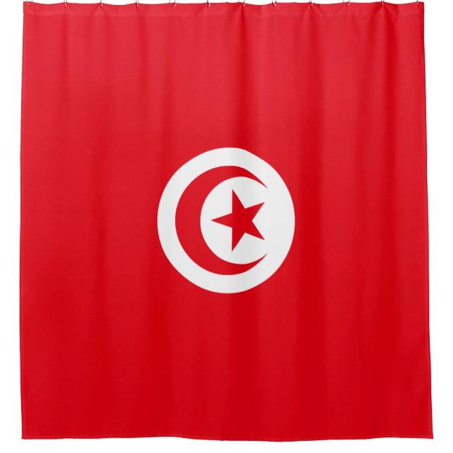 Tunesische Flagge (Tunesien) (Islamischer Halbmond Duschvorhang (Vorderseite)