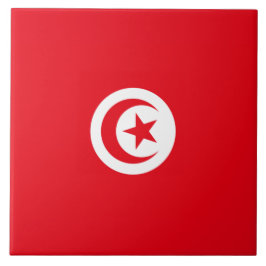 Tunesische Flagge (Tunesien) (Islamischer Halbmond Fliese