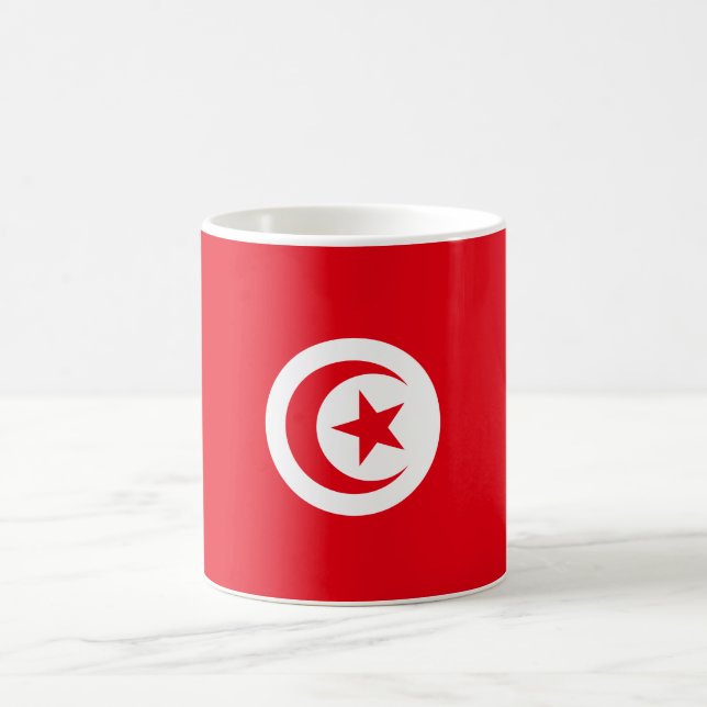 Tunesische Flagge (Tunesien) (Islamischer Halbmond Kaffeetasse (Mittel)
