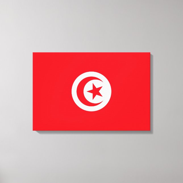 Tunesische Flagge (Tunesien) (Islamischer Halbmond Leinwanddruck (Vorderseite)