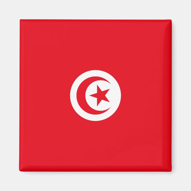 Tunesische Flagge (Tunesien) (Islamischer Halbmond Magnet (Vorne)