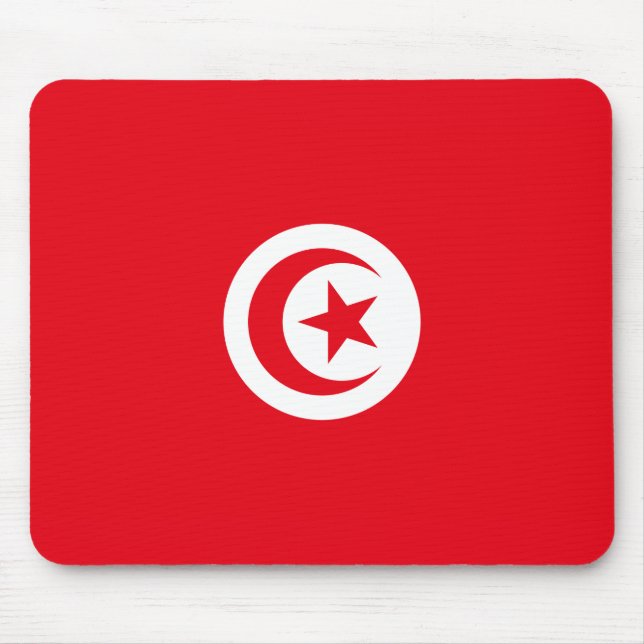 Tunesische Flagge (Tunesien) (Islamischer Halbmond Mousepad (Vorne)