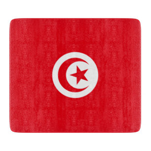 Tunesische Flagge (Tunesien) (Islamischer Halbmond Schneidebrett