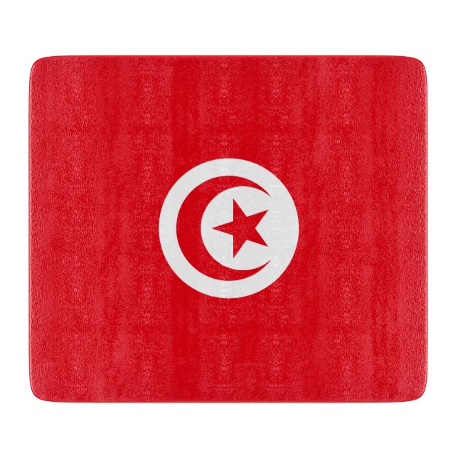 Tunesische Flagge (Tunesien) (Islamischer Halbmond Schneidebrett (Vorderseite)