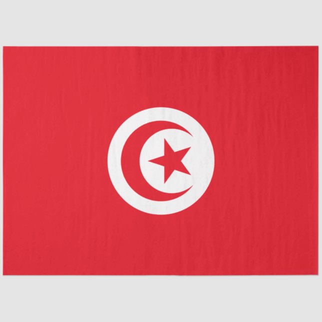 Tunesische Flagge (Tunesien) (Islamischer Halbmond Seidenpapier (Vorderseite)