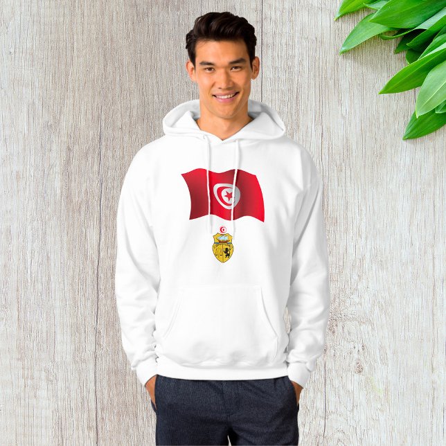 Tunesische Flagge und Wappen Patriotischer Tunesie Hoodie (Von Creator hochgeladen)