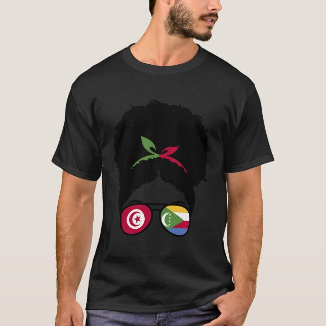 Tunesische Halb-Comoran Afro Tunesien und Comoro T-Shirt (Vorderseite)