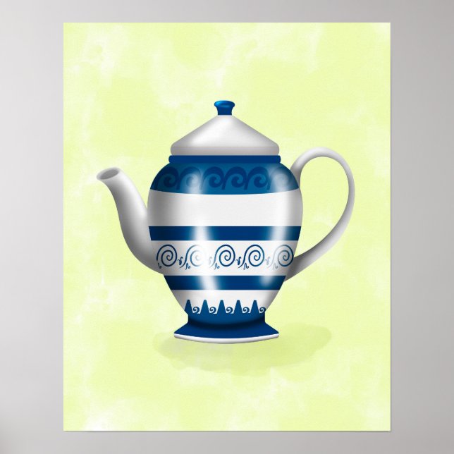 Tunesische handgemachte Töpferwaren (Teekanne) Tei Poster (Vorne)