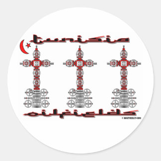 Tunesische Ölfelder, Wellköpfe, Öl, Gas Runder Aufkleber