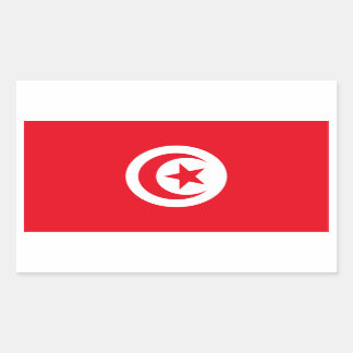 Tunesische/tunesische Flagge Rechteckiger Aufkleber