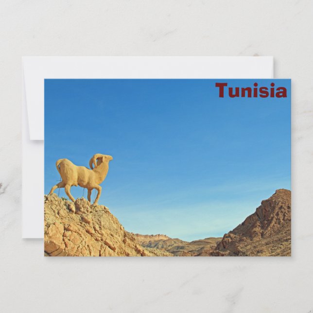 Tunesische Ziegenstatuenkarte (Vorderseite)