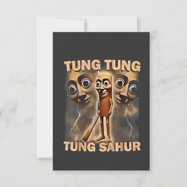 Tung tung sahur Brainrot Meme Einladung (Vorderseite)