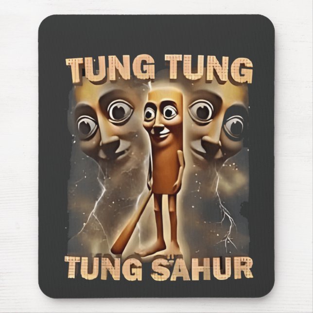 Tung tung sahur Brainrot Meme Mousepad (Vorne)