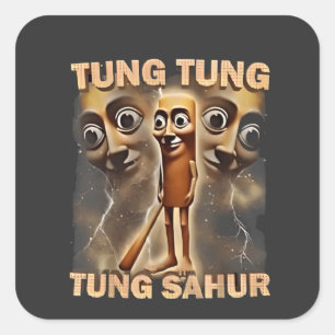 Tung tung sahur Brainrot Meme Quadratischer Aufkleber