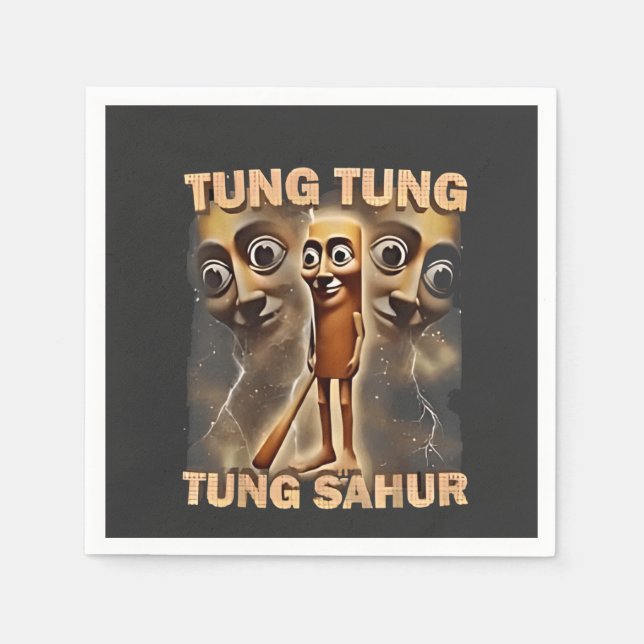Tung tung sahur Brainrot Meme Serviette (Vorderseite)