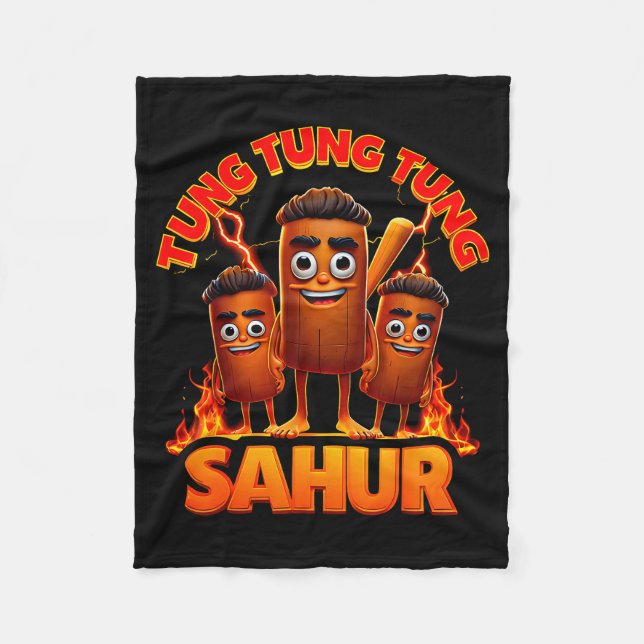 Tung Tung Tung Sahur  Fleecedecke (Vorderseite)