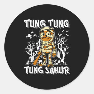 Tung Tung Tung Sahur Halloween Mumie Italienisches Runder Aufkleber