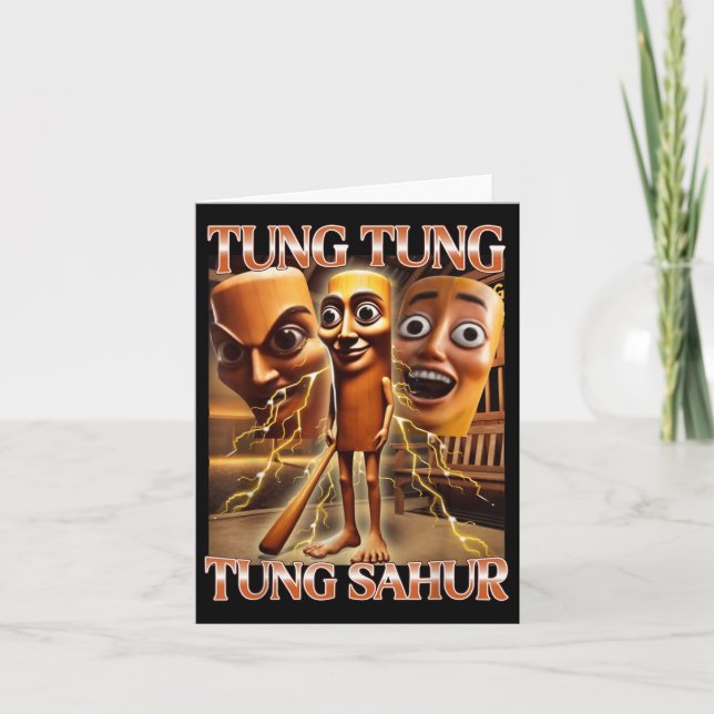 Tung Tung Tung Sahur Italienisch Brainrot Meme Karte (Vorderseite)