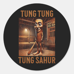 Tung Tung Tung Sahur Italienisch Brainrot Meme Runder Aufkleber