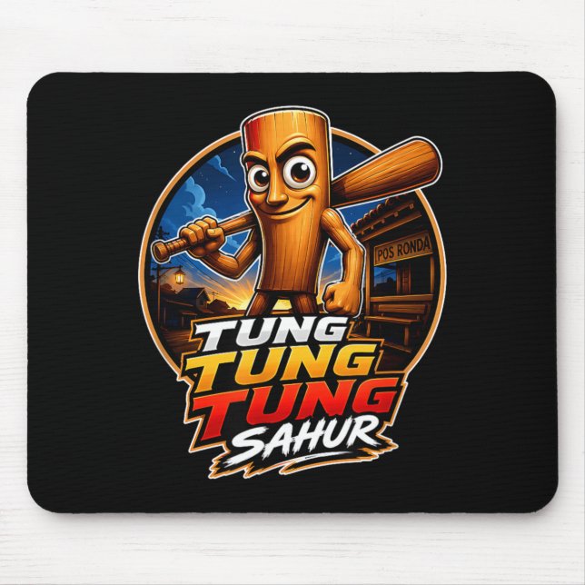 Tung Tung Tung Sahur Meme Italien Brainrot Geschen Mousepad (Vorne)