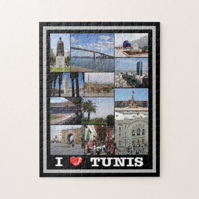 Tunis - I Liebe - Tunesien - Puzzle (Vertikal)