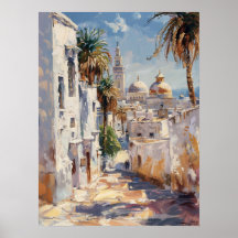 Tunis – Impressionistischer Reiseplakat aus Tunis