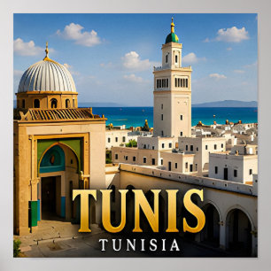 Tunis Medina und mediterrane Eleganz Poster