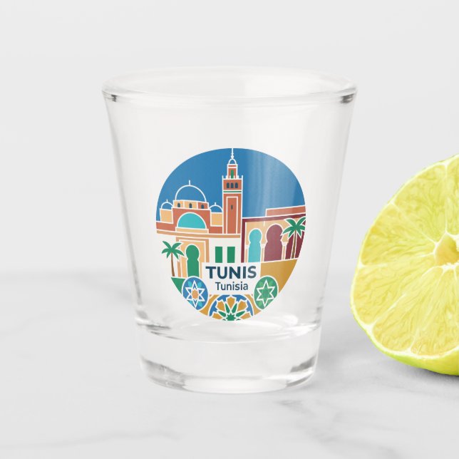 Tunis Tunesien Schnapsglas (Vorderseite)