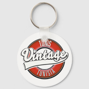 Tunis Tunesien Vintage-Logo Schlüsselanhänger