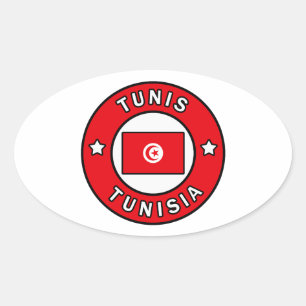 Tunis Tunis Ovaler Aufkleber
