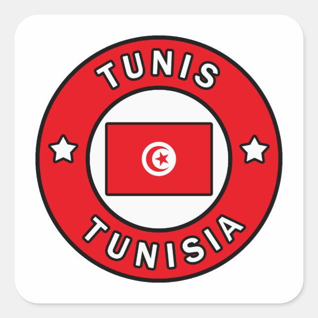 Tunis Tunis Quadratischer Aufkleber (Vorderseite)