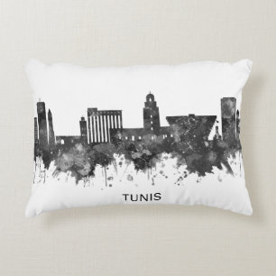 Tunis Tunis Skyline BW Dekokissen