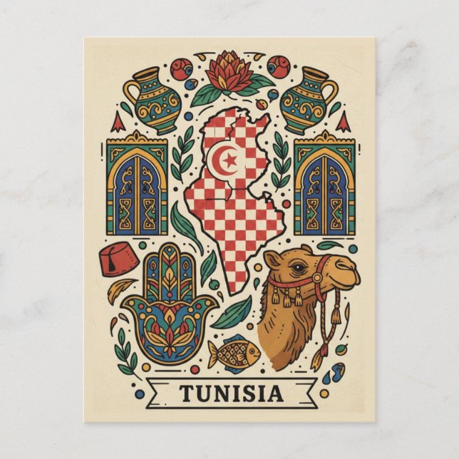 Tunis Tunisia Travel Postkarte (Vorderseite)