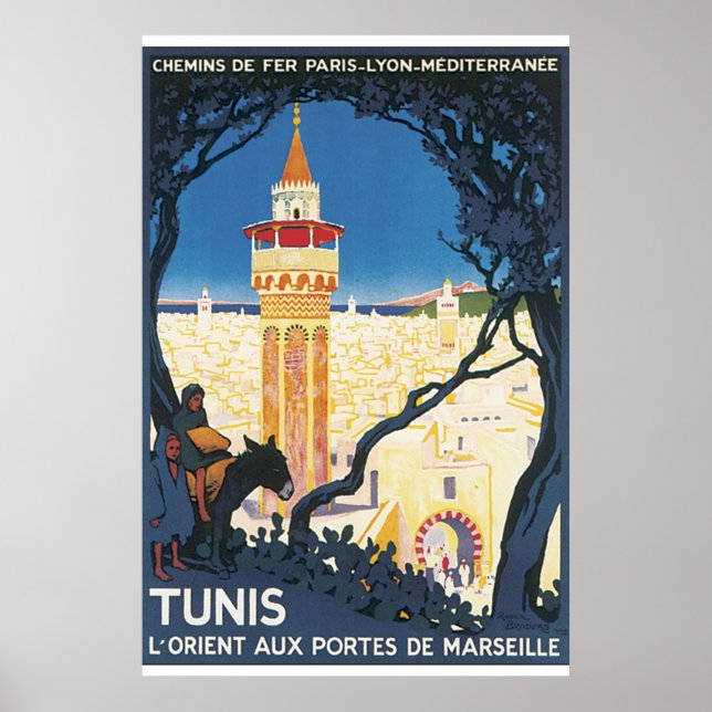 Tunis Vintage Travel Poster (Vorne)