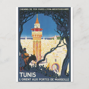 Tunis Vintage Travel Poster Postkarte