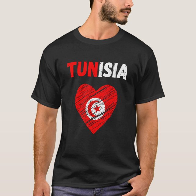 Tunisia Flag Holiday Tunisia Heart Tunisian Flag T-Shirt (Vorderseite)