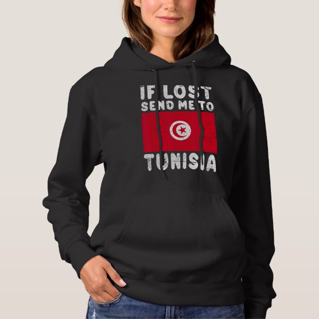 Tunisia Flag Souvenir  If lost send me to Tunisia Hoodie (Vorderseite)