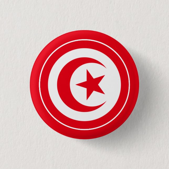 Tunisia-Flagge Button (Vorderseite)