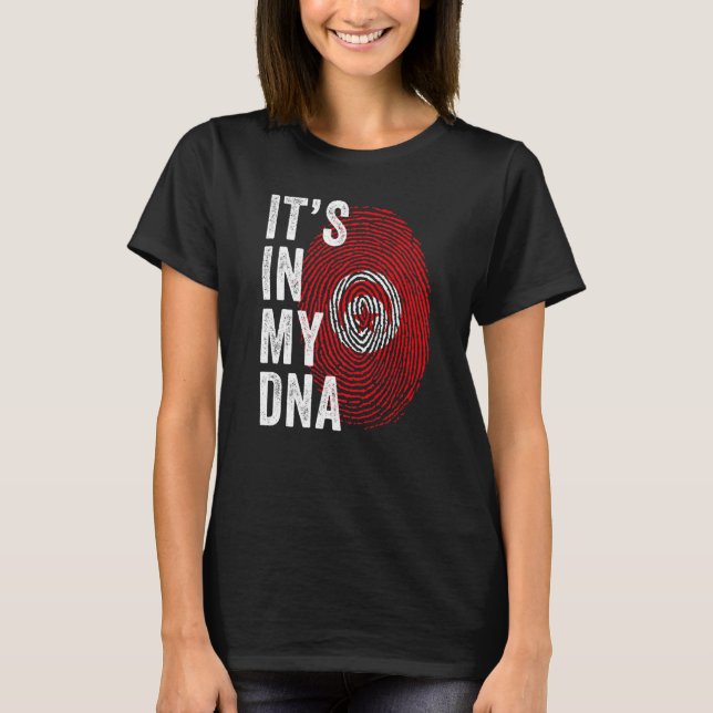 Tunisia It's In My DNA Tunisian Fingerprint Tunisi T-Shirt (Vorderseite)