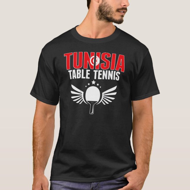 Tunisia Table Tennis  Support Tunisian Ping Pong T T-Shirt (Vorderseite)